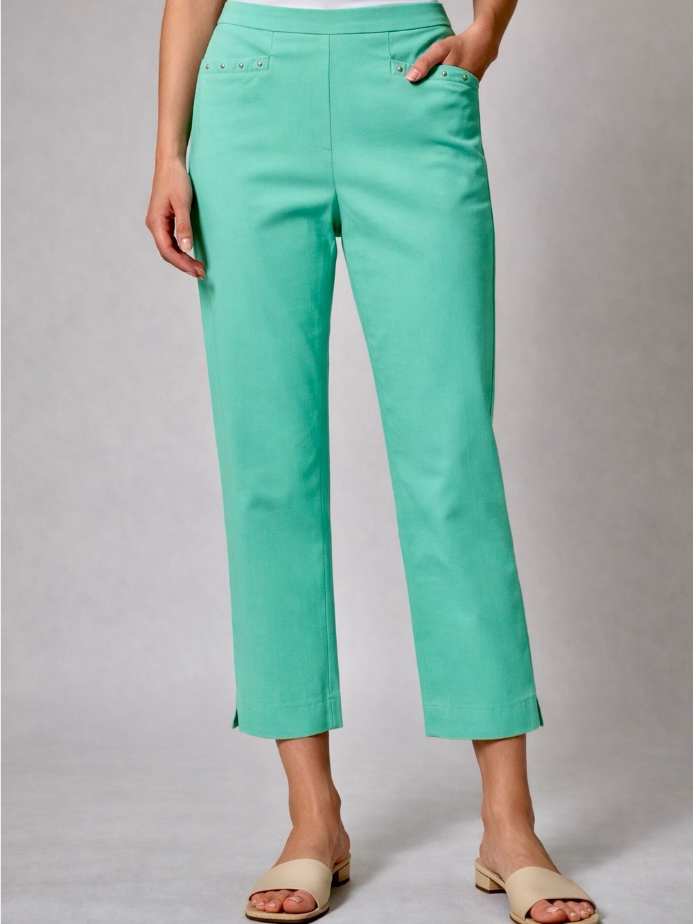 Counterparts Mint Green Cropped Straight-Leg Pants